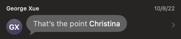 that’s the point christina