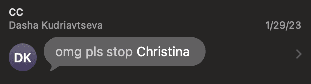 omg pls stop christina