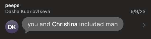 you and christina included man