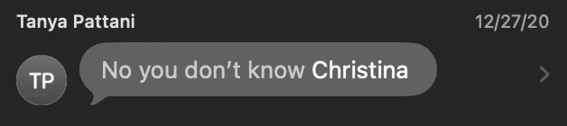 no you don’t know christina